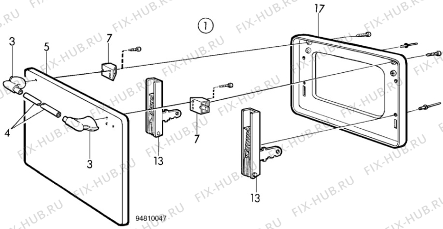 Взрыв-схема посудомоечной машины Rosenlew RSN400 - Схема узла H10 Oven Door bi (small)