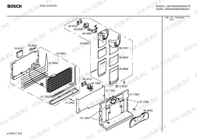 Взрыв-схема холодильника Bosch KGU44121 - Схема узла 03