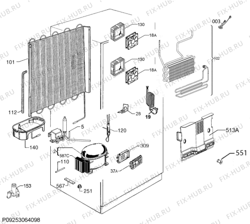 Взрыв-схема холодильника Aeg SCZ91800C0 - Схема узла Cooling system 017