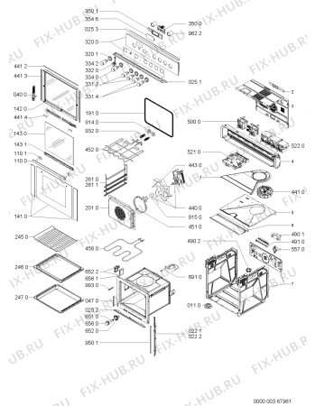 Схема №1 EMZH5963/IN с изображением Дверца для плиты (духовки) Whirlpool 481245059468