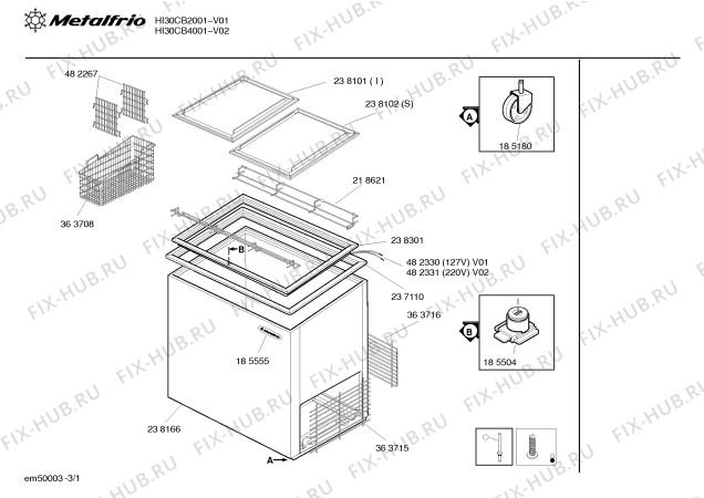 Схема №1 HI30CB2001 LINHA HORIZONTAL HI30C с изображением Гофрированный шланг для холодильника Bosch 00482270