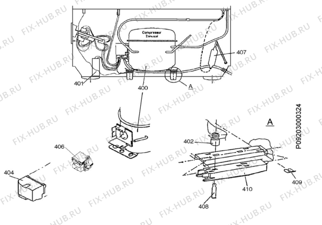 Взрыв-схема холодильника Electrolux EC3209N - Схема узла Cooling system 017