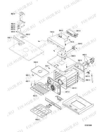 Схема №1 BSZP 5000/IN с изображением Панель для плиты (духовки) Whirlpool 481245359386
