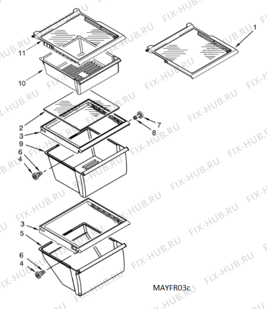 Схема №2 5MSF25N4FG с изображением Рамка для холодильника Whirlpool 482000099653