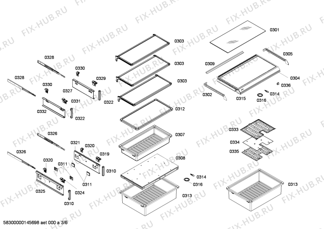 Схема №1 FIN36MIIL5 с изображением Монтажный набор для холодильной камеры Bosch 00706096