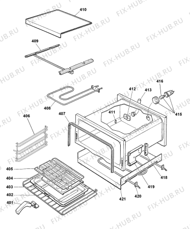 Схема №1 KD643GX (F029988) с изображением Крышечка для плиты (духовки) Indesit C00241204