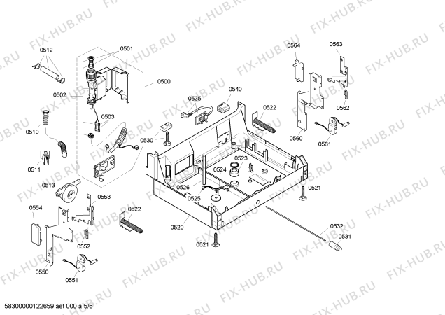 Взрыв-схема посудомоечной машины Siemens SE55E552EU - Схема узла 05