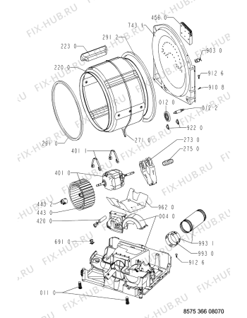 Взрыв-схема сушильной машины Whirlpool AWZ 3669 - Схема узла
