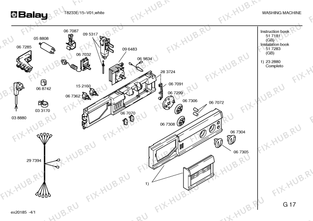 Схема №1 T8233E с изображением Кабель для стиральной машины Bosch 00297394