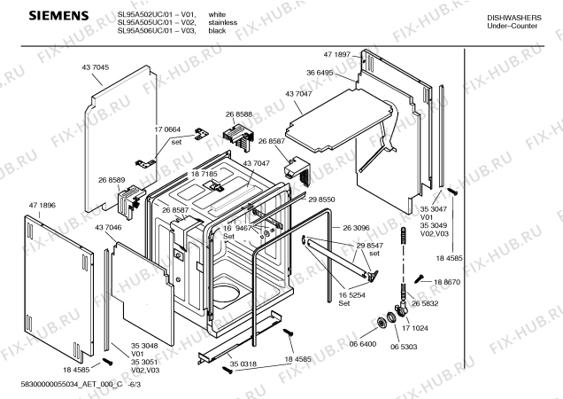Схема №2 SL84A302UC hydroSensor с изображением Крышка для посудомоечной машины Siemens 00423419