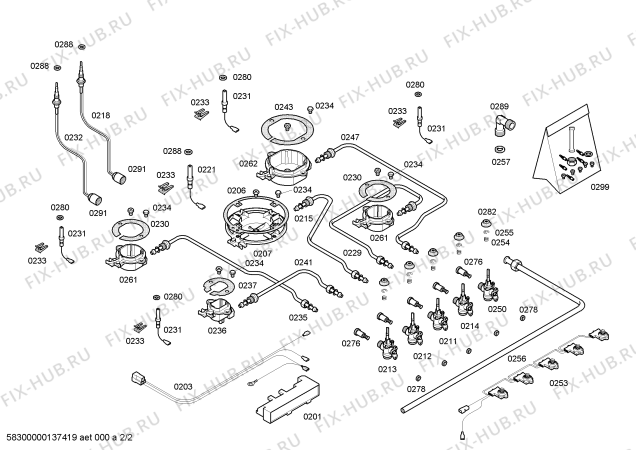 Взрыв-схема плиты (духовки) Constructa CA174650 ENC.CA174650 4G+1W CN70F - Схема узла 02