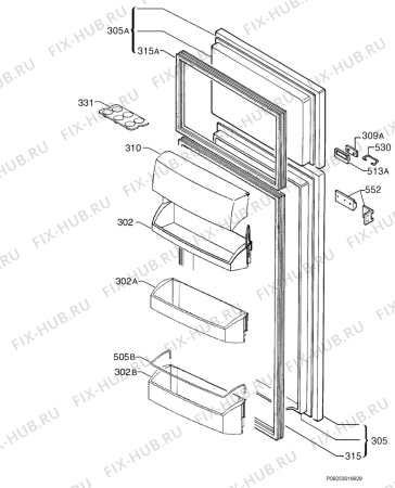 Взрыв-схема холодильника Aeg Electrolux SD71240-4I - Схема узла Door 003