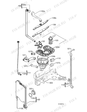 Взрыв-схема посудомоечной машины Zoppas PDF201S - Схема узла Hydraulic System 272