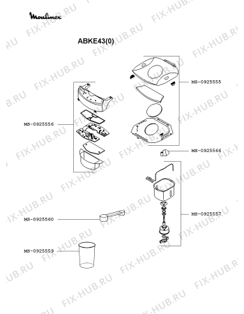 Схема №1 ABKEP1(2) с изображением Крышка для электрохлебопечки Moulinex MS-0925555