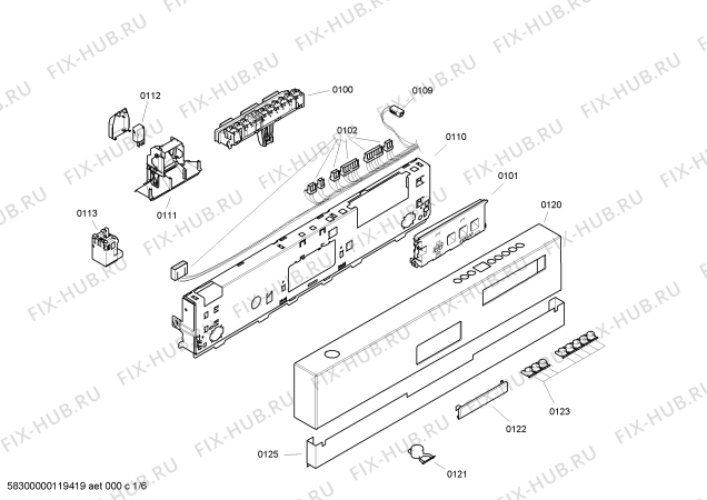 Схема №1 DI461110 с изображением Передняя панель для посудомойки Bosch 00449693