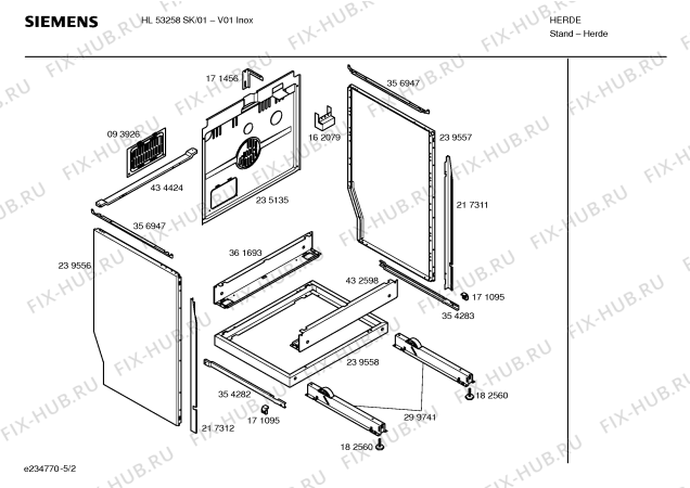 Взрыв-схема плиты (духовки) Siemens HL53258SK - Схема узла 02