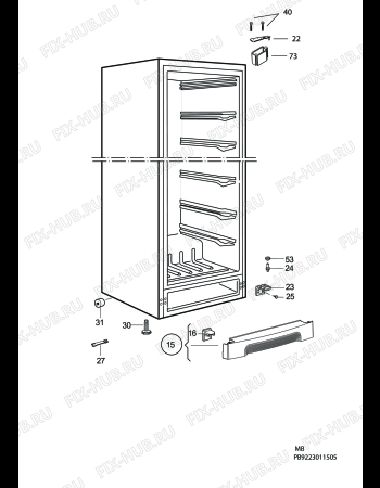Взрыв-схема холодильника Electrolux EUF29500X - Схема узла C10 Cabinet