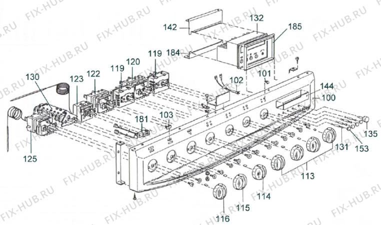 Схема №1 C958 A559C60A NO   -White FS 60 (900000670, A559C60A) с изображением Кнопка (переключатель) для электровытяжки Gorenje 289888