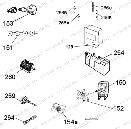 Взрыв-схема плиты (духовки) Electrolux EKK513501W - Схема узла Section 8