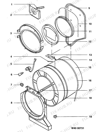 Взрыв-схема стиральной машины Zanker AE2060 - Схема узла Drum