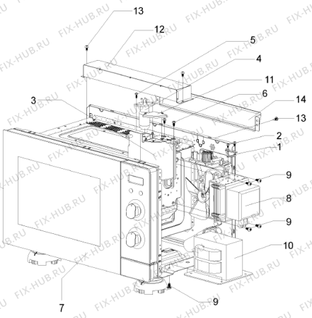 Взрыв-схема микроволновой печи Gorenje BM2120AX (246150, ED18NB1) - Схема узла 06