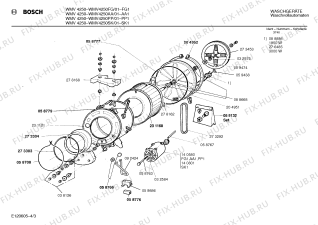 Схема №1 WMV4250AA с изображением Панель для стиральной машины Bosch 00273537