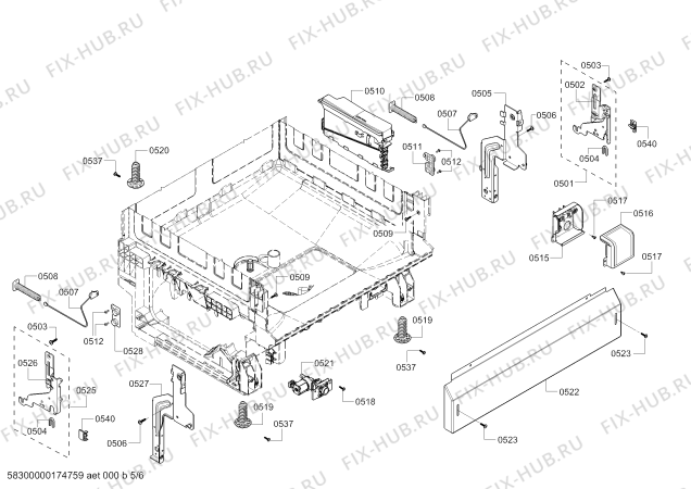 Схема №1 63012202411 Kenmore с изображением Регулировочный узел для посудомоечной машины Bosch 00749685