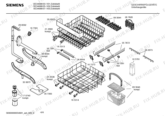 Схема №1 SE54687 EXTRAKLASSE с изображением Инструкция по эксплуатации для посудомоечной машины Siemens 00527774