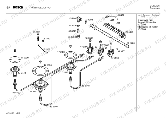 Взрыв-схема плиты (духовки) Bosch NCT655VEU - Схема узла 02