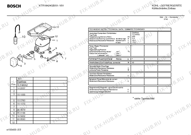 Взрыв-схема холодильника Bosch KTR18424GB - Схема узла 02