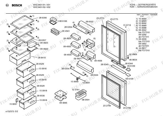 Схема №1 KKU3200 с изображением Дверь для холодильника Bosch 00232793