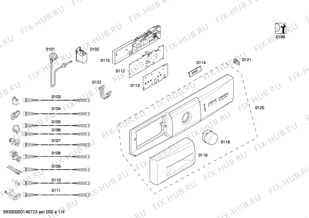 Схема №1 3TS72122A F10-C 1200RPM 7KG ME222DZ с изображением Панель управления для стиральной машины Bosch 00675089