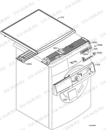 Взрыв-схема стиральной машины Husqvarna Electrolux QW14765 - Схема узла Command panel 037