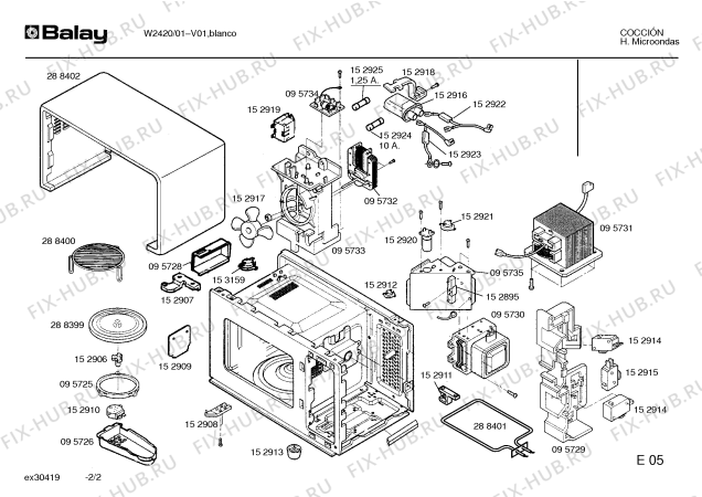 Схема №1 W2420 с изображением Дверь для микроволновки Bosch 00288397