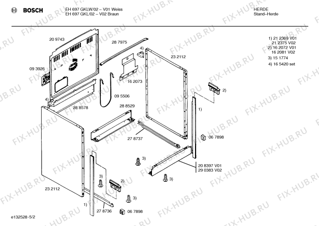 Схема №1 EH697HMSW с изображением Ручка управления духовкой для духового шкафа Bosch 00165630