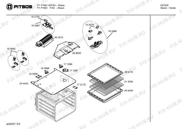 Схема №1 P1PC7687WP с изображением Ручка выбора температуры для плиты (духовки) Bosch 00171128