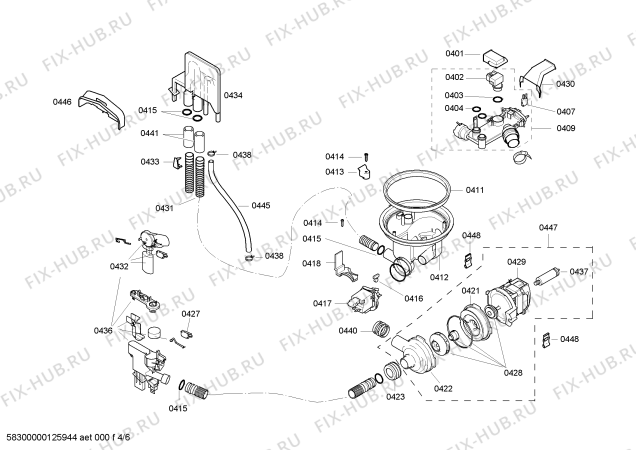 Схема №2 SHX56B02UC с изображением Ось для электропосудомоечной машины Bosch 00361556
