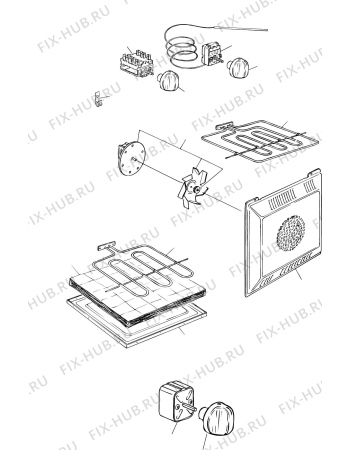 Взрыв-схема плиты (духовки) Delonghi Australia 61L - Схема узла 6