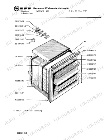 Взрыв-схема плиты (духовки) Neff 1311441707 1480/417NCS - Схема узла 03