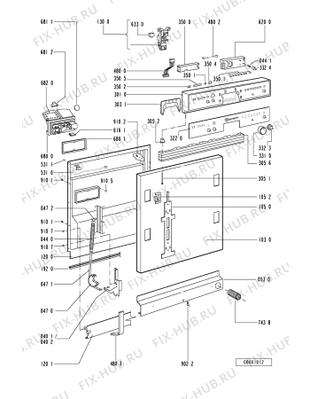 Схема №1 GSI 4875 CTW-IN с изображением Панель для посудомойки Whirlpool 481245370207