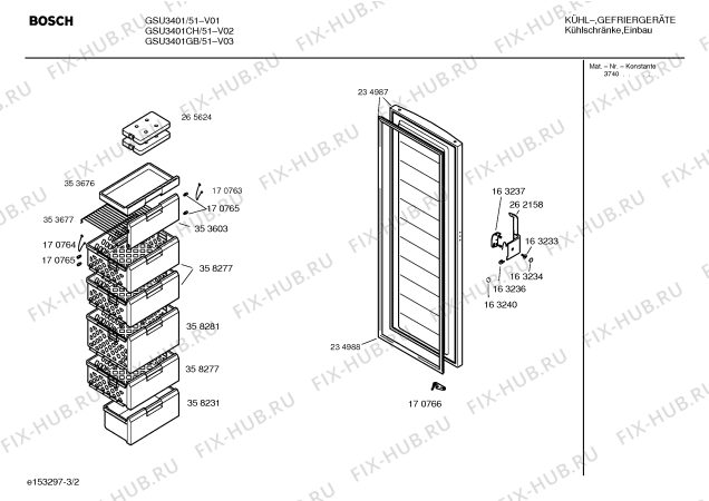 Взрыв-схема холодильника Bosch GSU3401CH - Схема узла 02