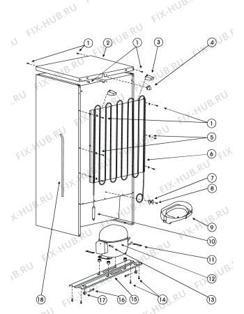 Взрыв-схема холодильника Indesit B18NFLZ (F039212) - Схема узла