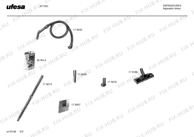 Схема №1 AT7501 с изображением Панель для мини-пылесоса Bosch 00179200