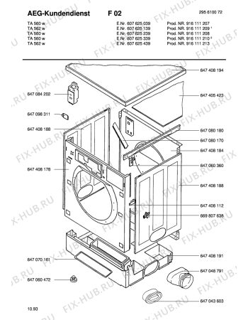Взрыв-схема стиральной машины Blomberg TA 562-W 916 111 212 - Схема узла Section1