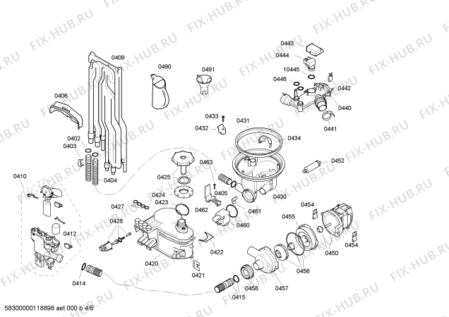 Схема №1 SRS55M68EU с изображением Передняя панель для посудомойки Bosch 00448602