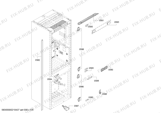 Взрыв-схема холодильника Bosch KIF86HD30C Bosch - Схема узла 05