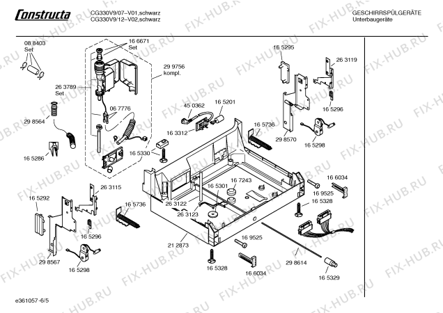 Взрыв-схема посудомоечной машины Constructa CG330V9 - Схема узла 05