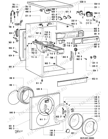 Схема №1 AWM 401 с изображением Декоративная панель для стиралки Whirlpool 481245319413