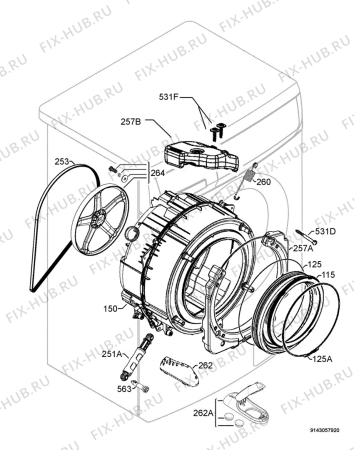 Взрыв-схема стиральной машины Ikea RENLIGFWM7 10227574 - Схема узла Functional parts 267