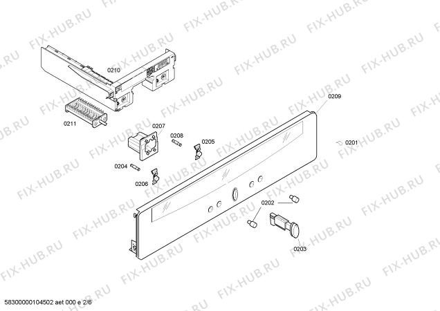 Схема №1 B1644N0GB с изображением Панель управления для электропечи Bosch 00439991